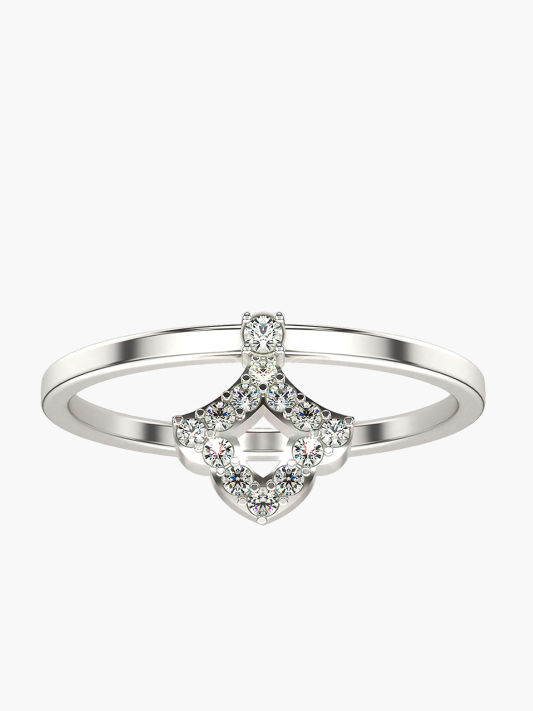 VALANOVA Women 18 Kt White Gold & Certified Lab Grown Diamond Ring 1.42 gm 0.11 carat