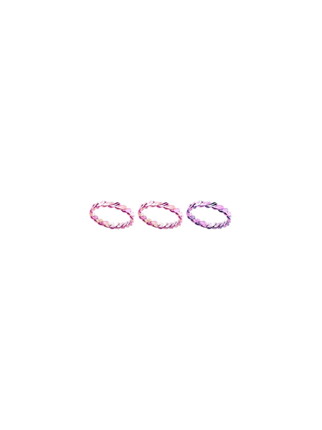 Dynamic Retail Global Set of 3 Rings for Men & Women, Purple-Purple Alloy Ring ()
