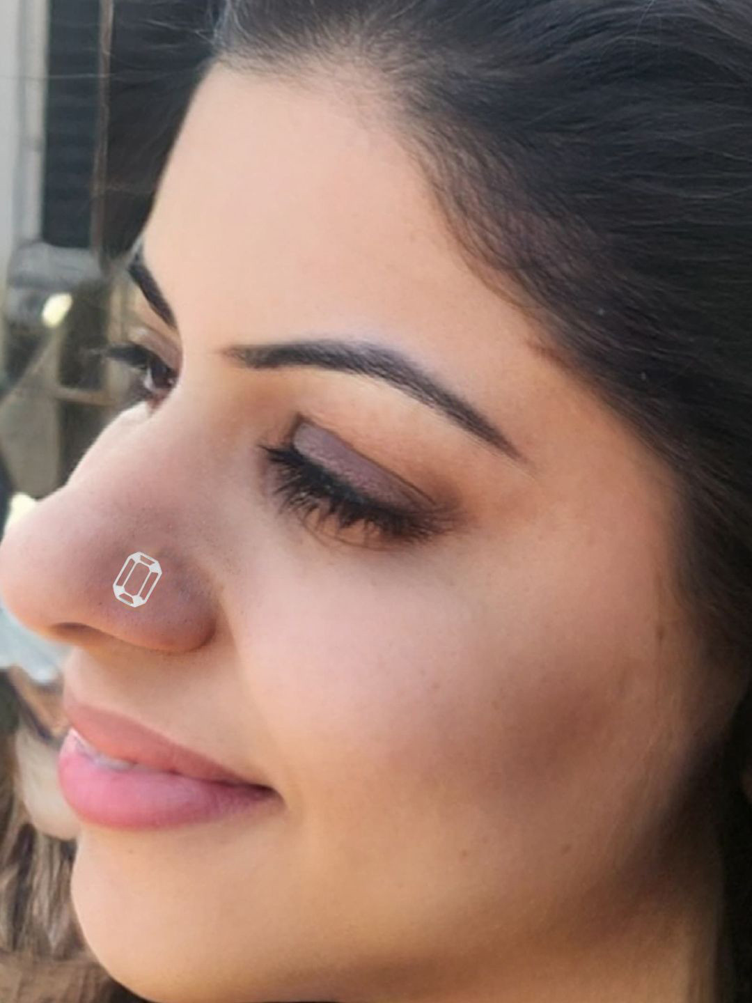 Goldnera 925 Sterling Silver Rectangle Shaped Stud Nosepin