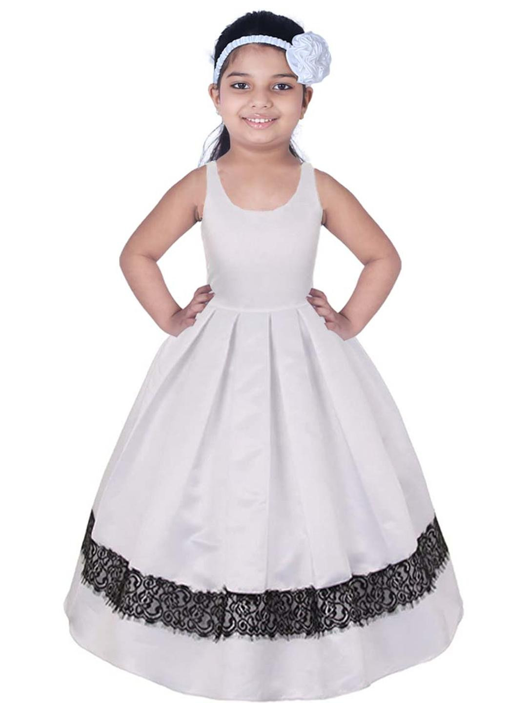 Shahina Fashion Girls Satin Maxi Wedding Dress