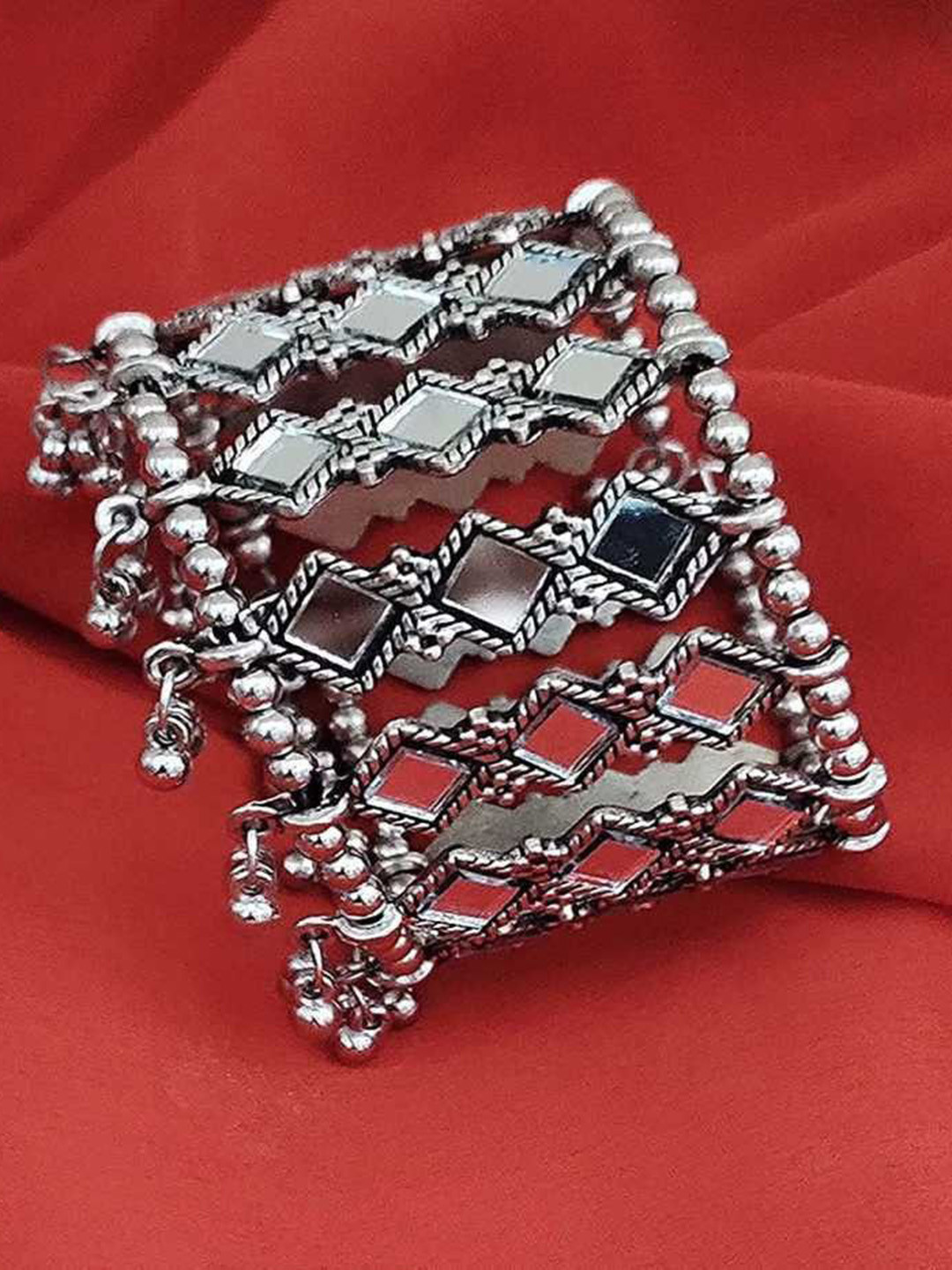 Samridhi DC Set Of 2 Beaded Oxidised Bangles