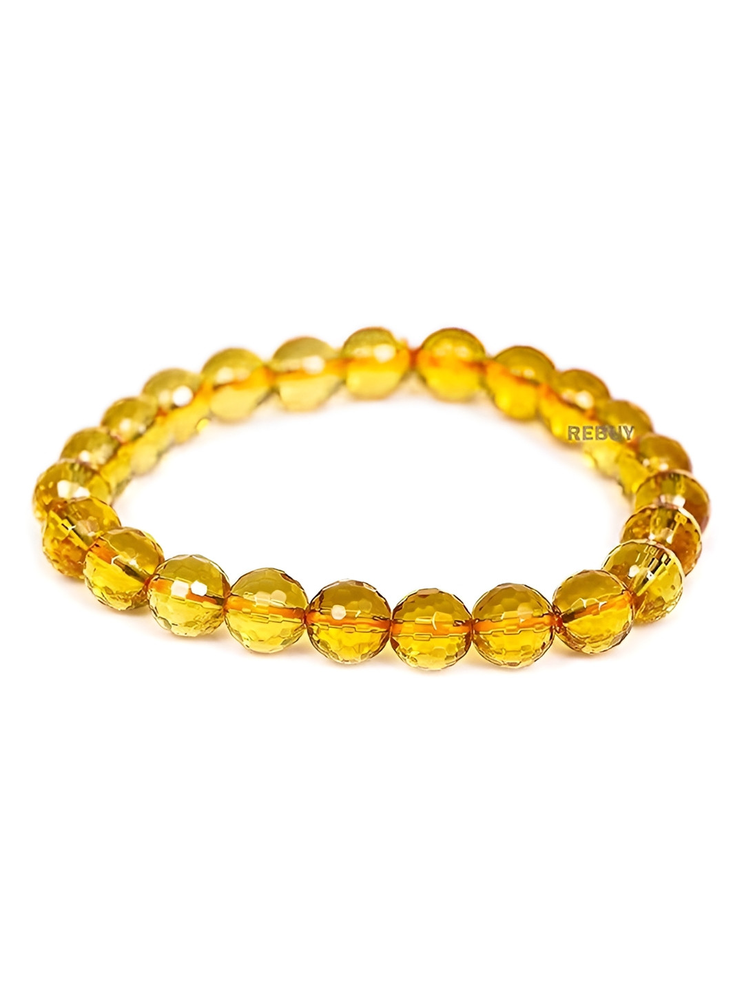 SANKALAN CREATIONS Yellow Artificial Stones Studded Elasticated Bracelet