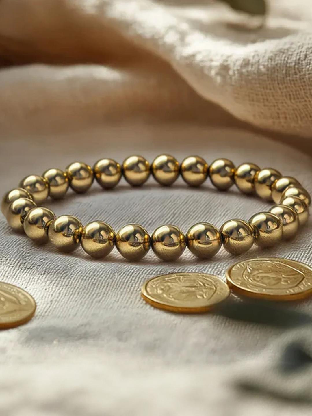 craftNyou Unisex Golden Pyrite Bracelet