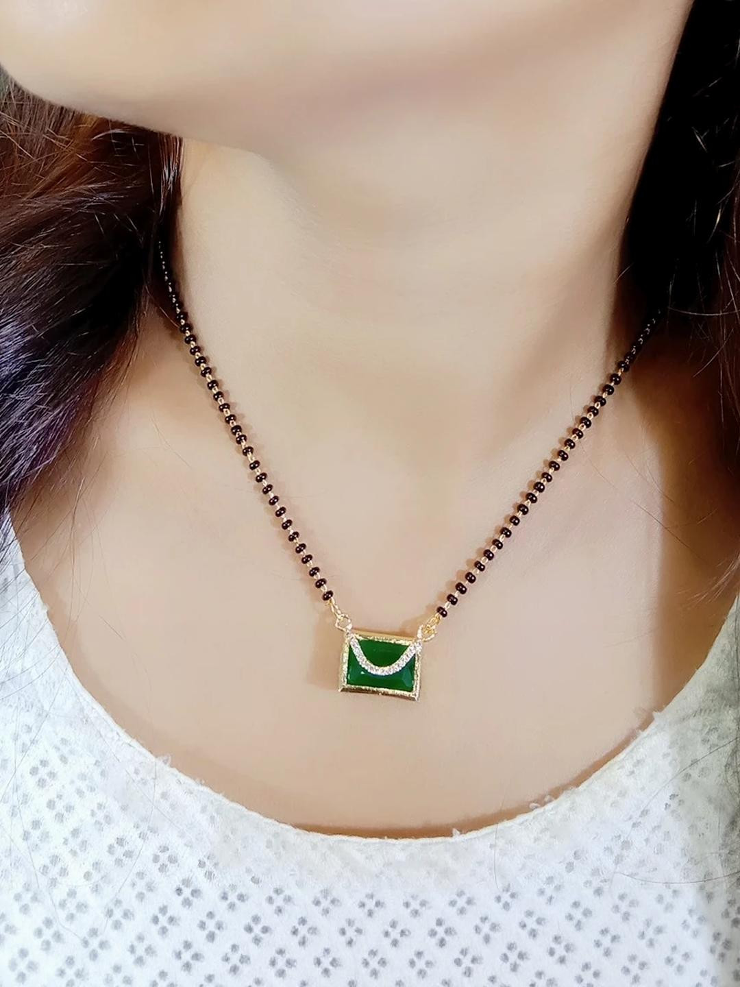 DENICRAAS Unisex Green Mangalsutra