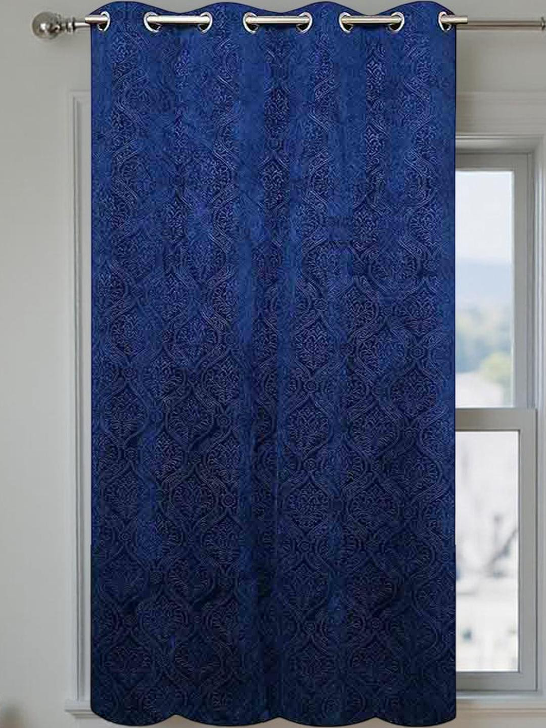 IVAZA Blue Velvet Window Curtains