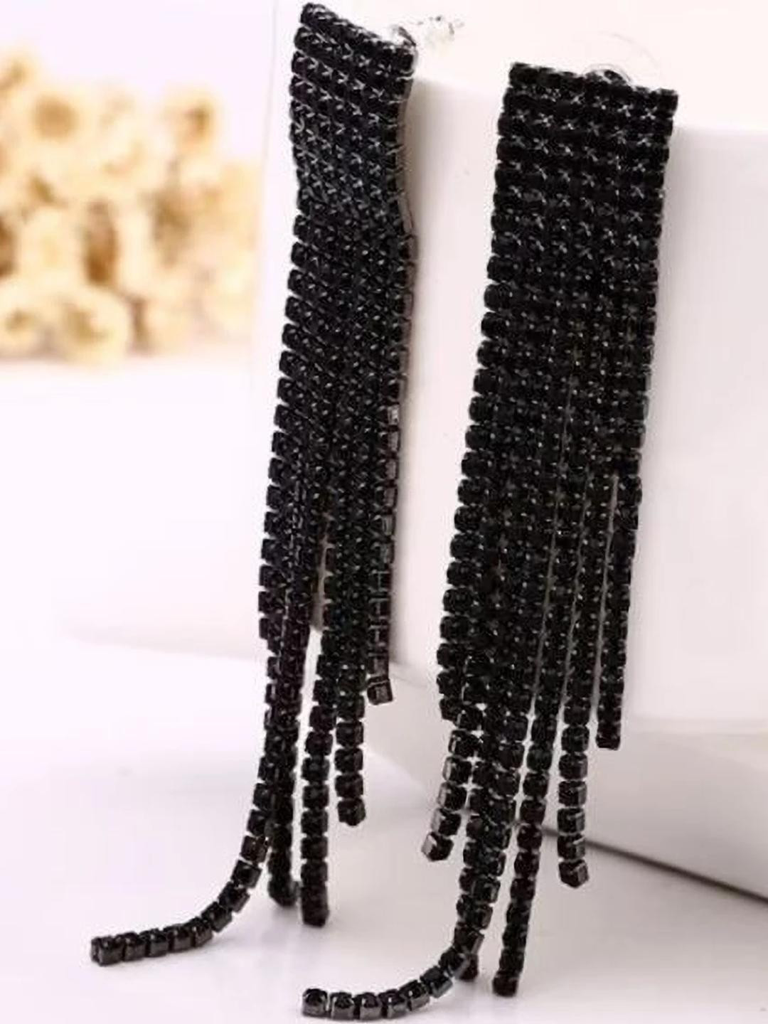 DENICRAAS Women Black Earrings