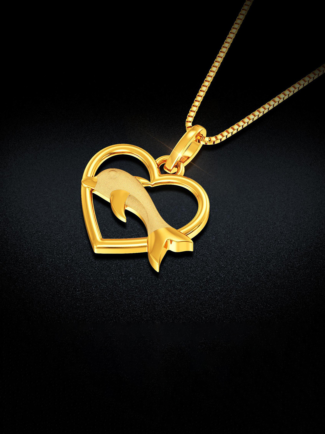 Joyalukkas Love's Dolphin Women Gold Pendant 2.08 gms