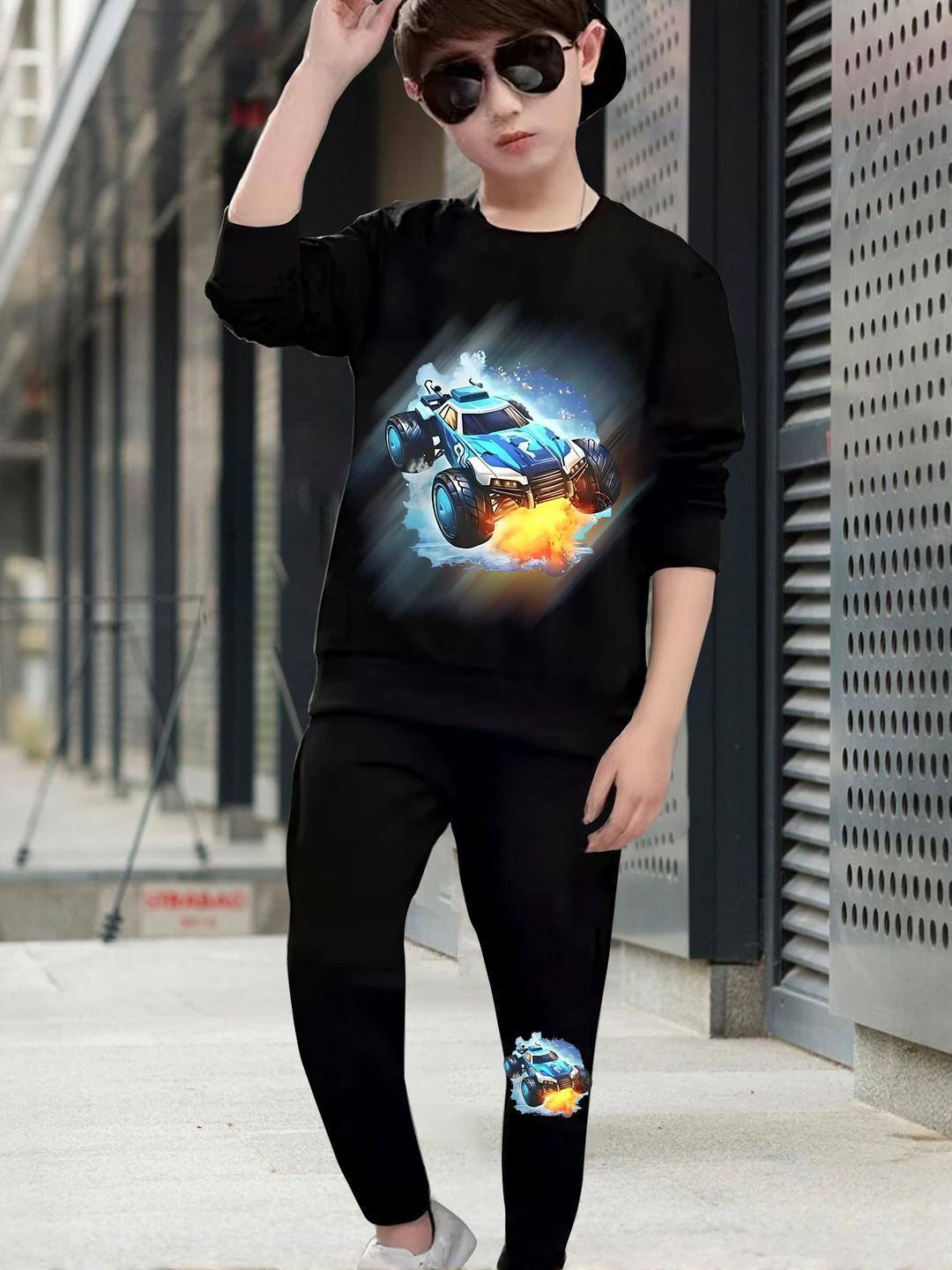 FastColors Boys Printed T-shirt with Trousers