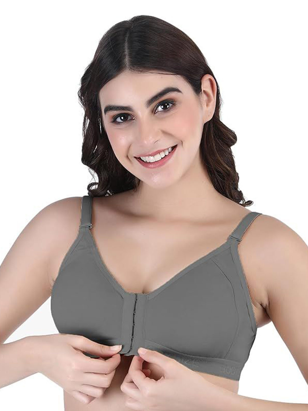 BODYSIZE Non Padded Full Coverage Seamless Twin Hook Cotton Bra