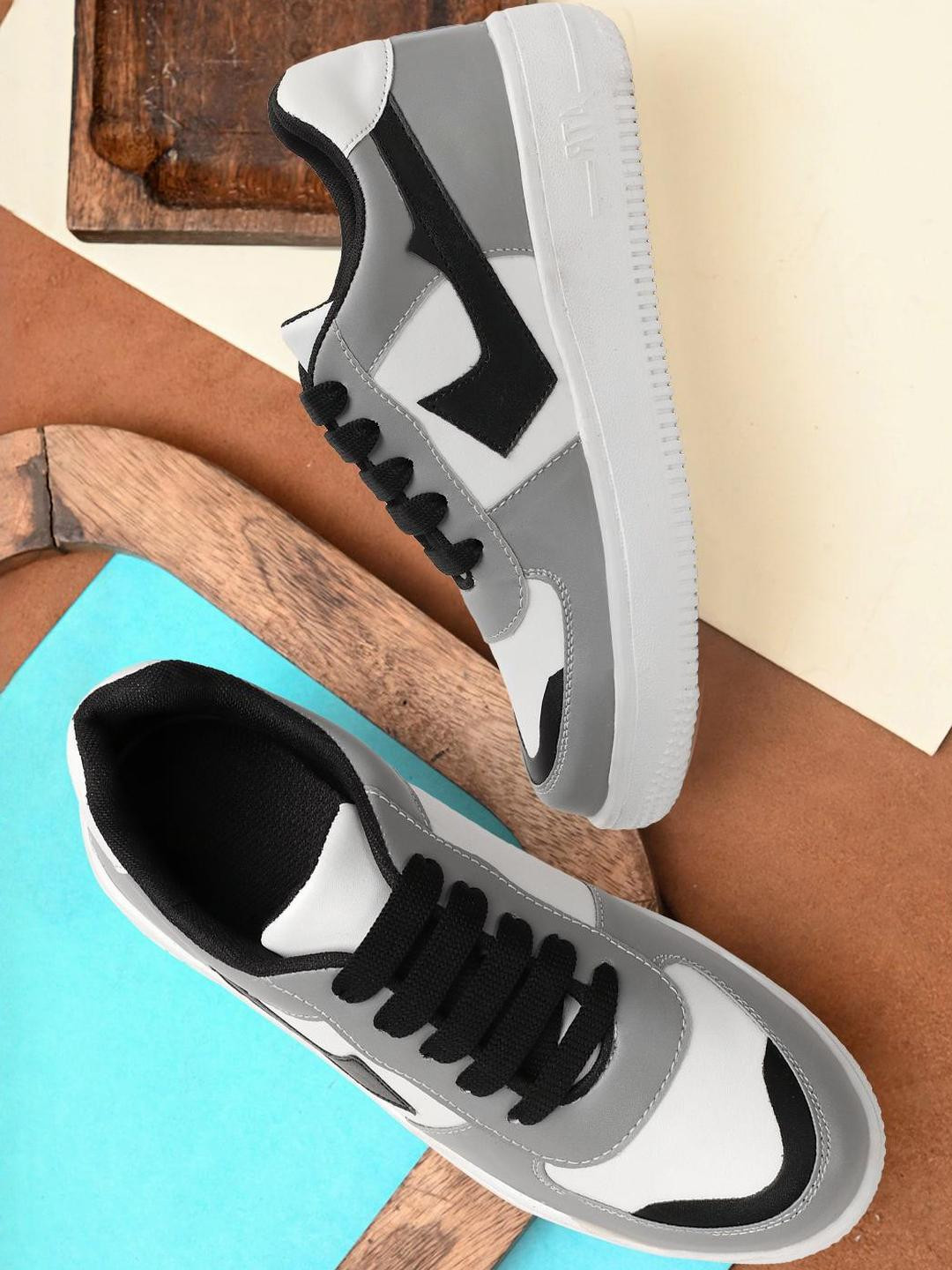 Antox Grey Synthetic Casual Shoes