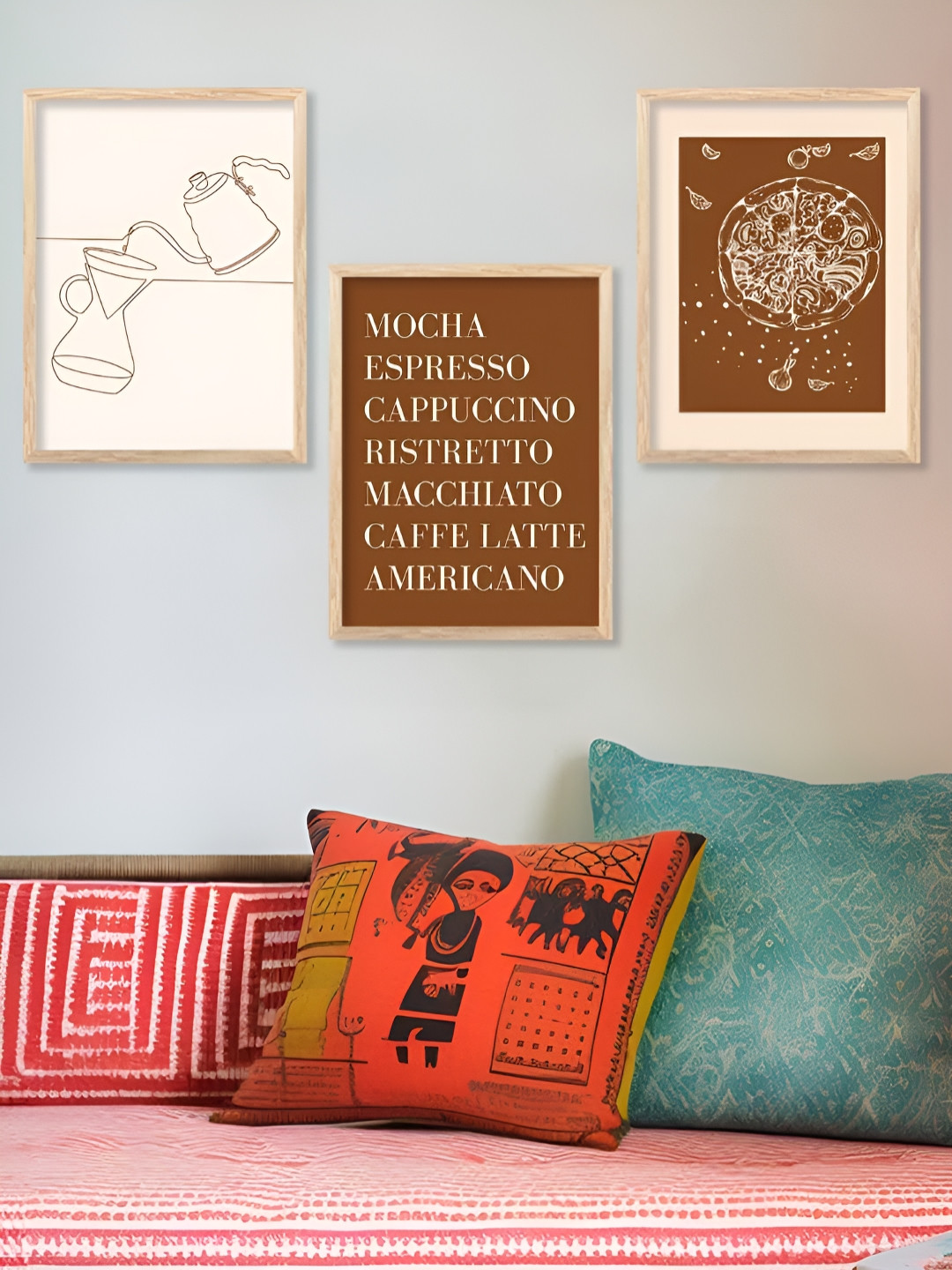 Kotart Brown, White & Black 3 Pieces Abstract Wooden Wall Arts