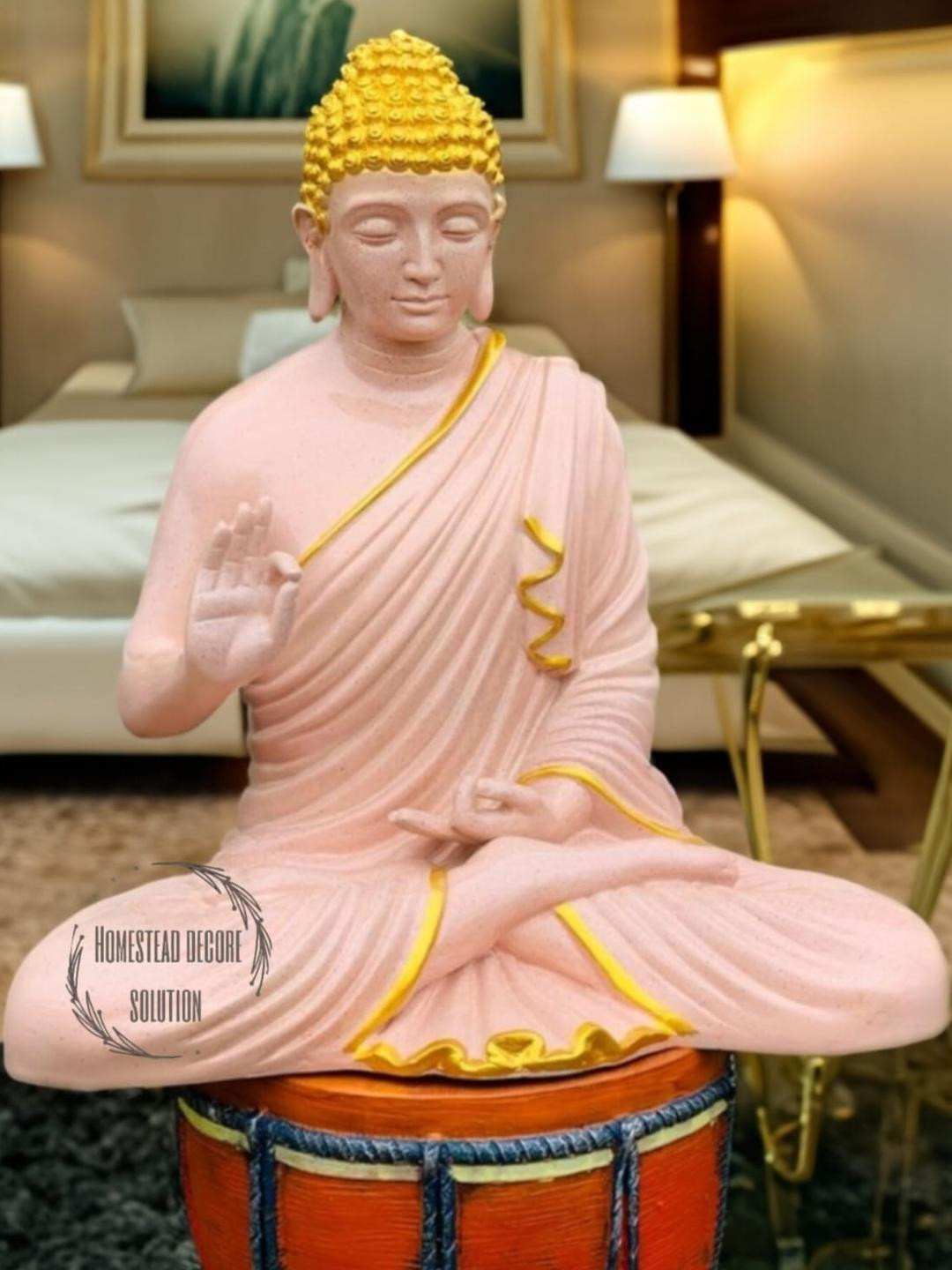 HOMESTEAD DECORE SOLUTION Multicoloured Buddha Idol Showpiece
