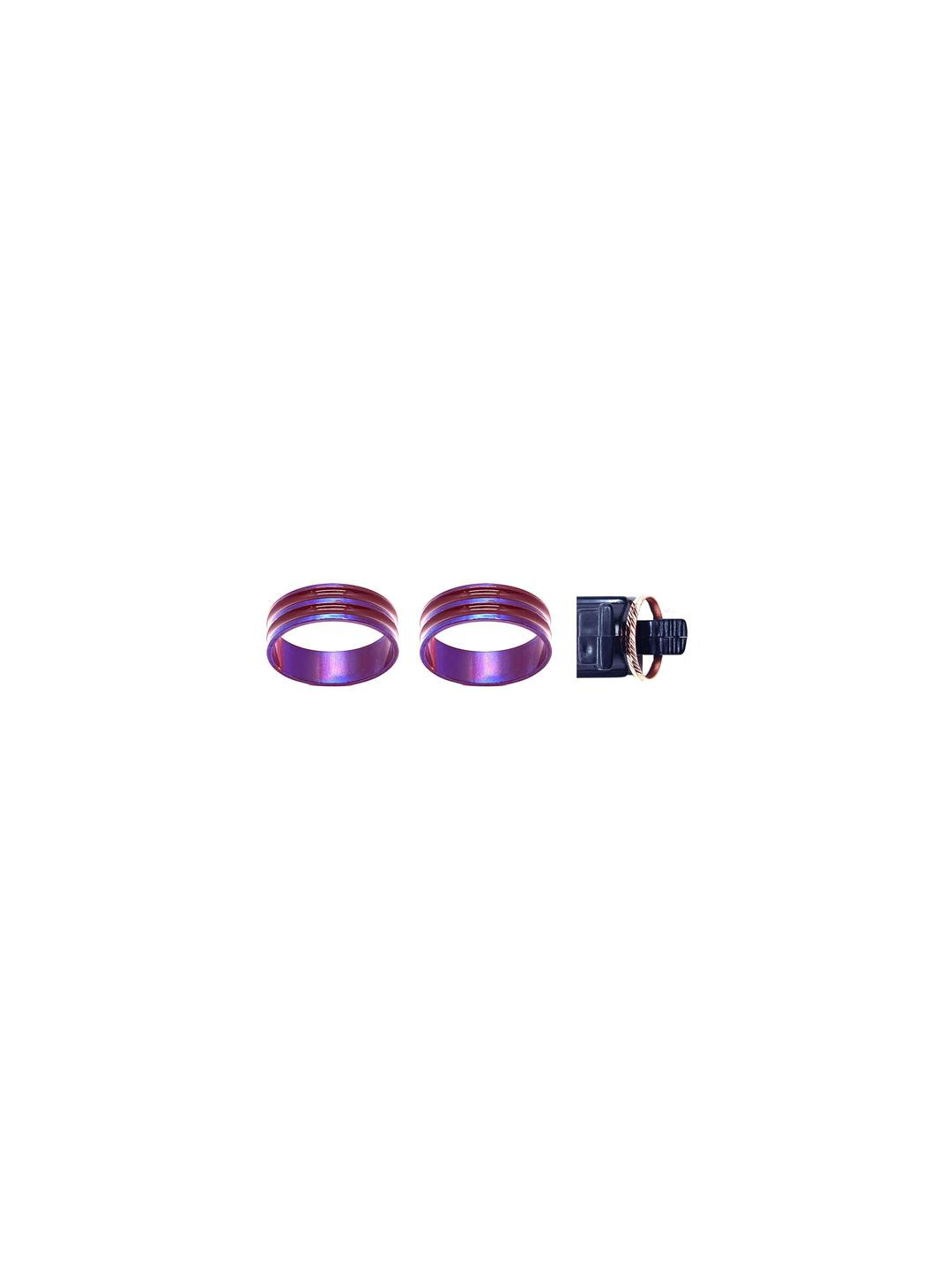 Dynamic Retail Global Set of 3 Rings for Men & Women, Purple-Gold Alloy Ring ()