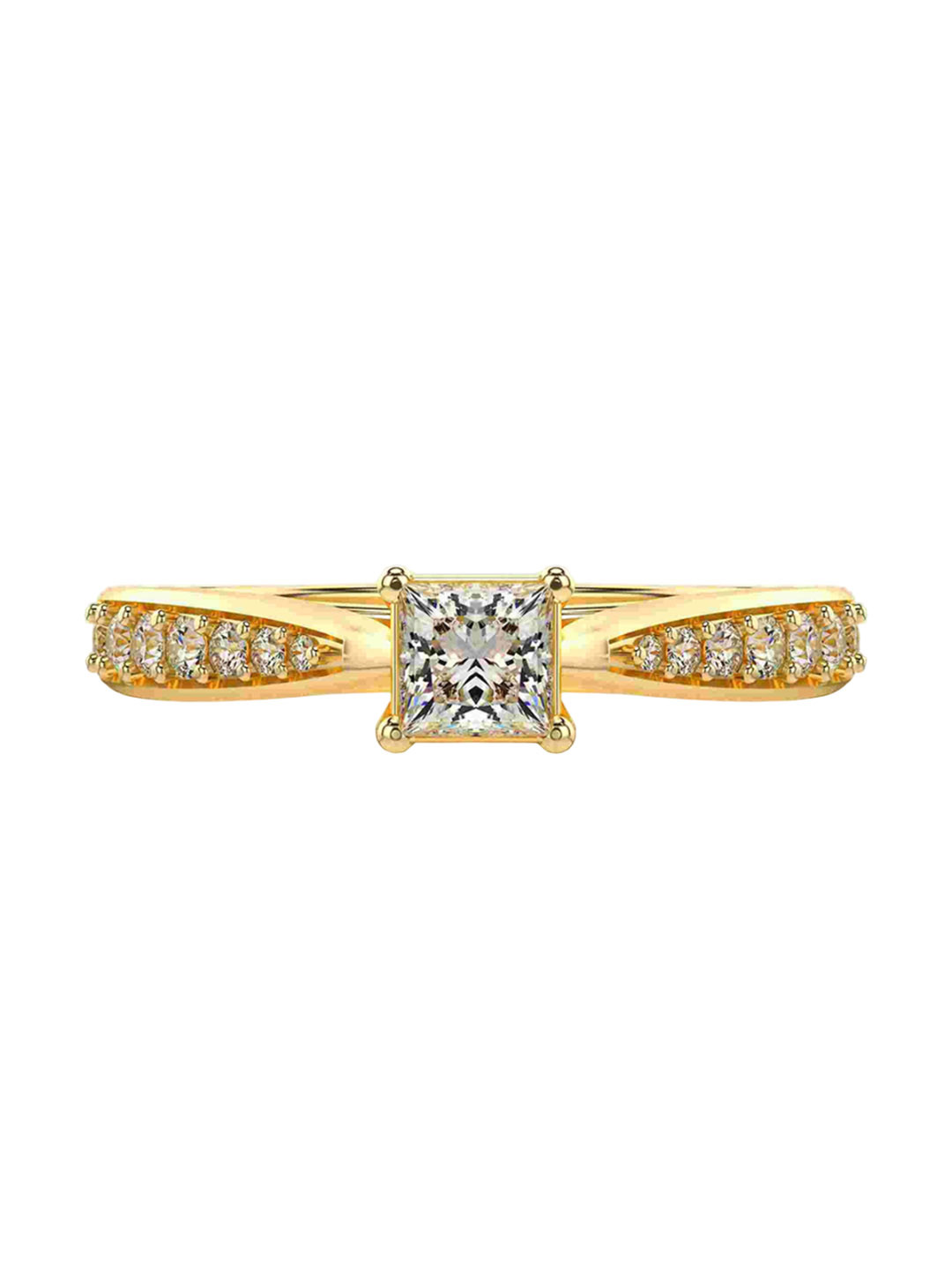 VALANOVA Women 18 Kt 925 Sterling Silver Lab Grown 0.48 CT Diamond Ring 2.24 gm
