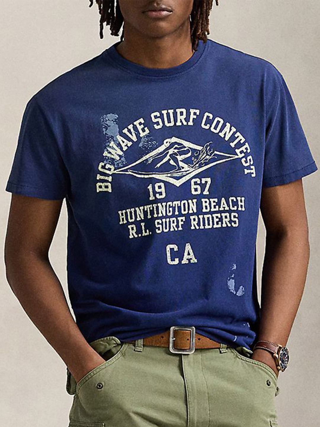 Polo Ralph Lauren Typography Printed Round Neck Classic Fit  Cotton T-Shirt