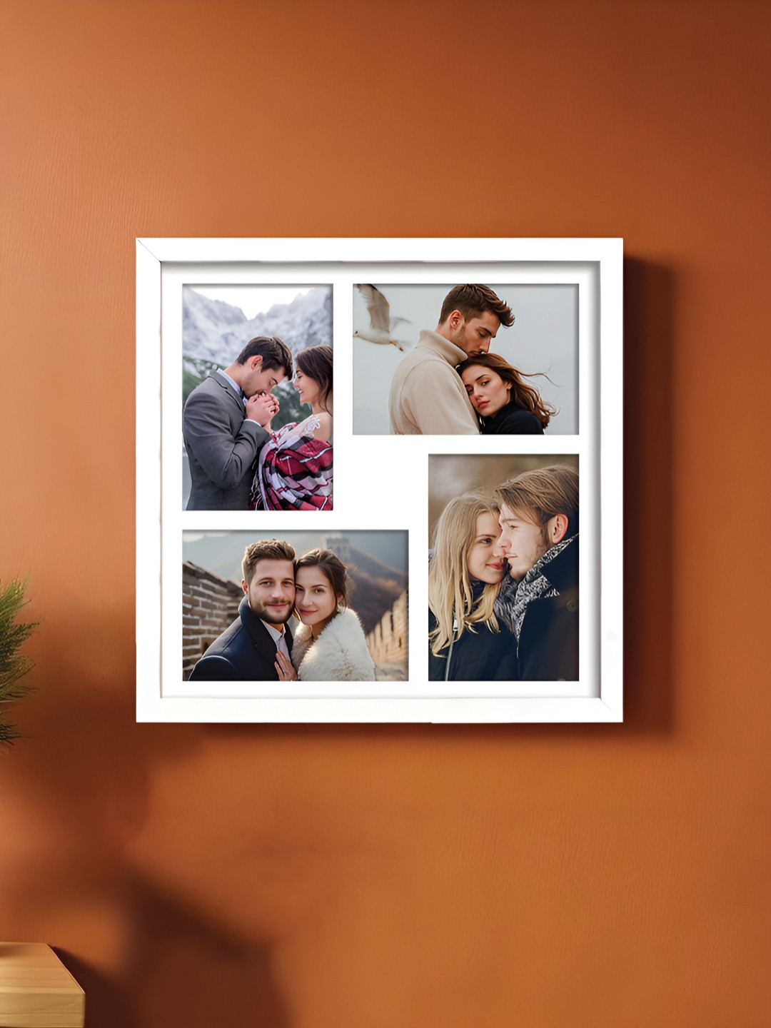 Art Street White 4 Openings Wooden Wall Photo Frame