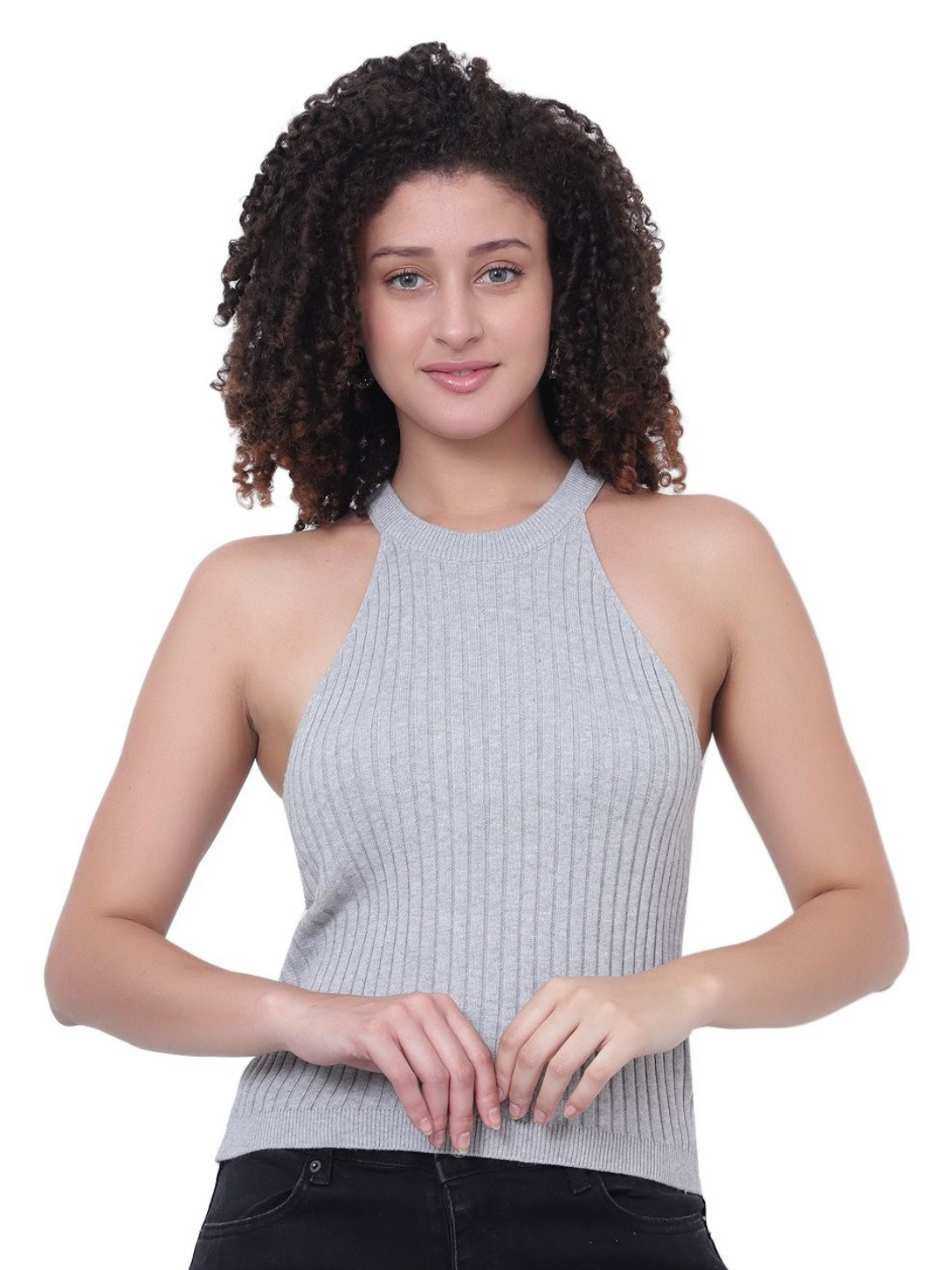 God's Club Women Cotton Sleeveless Slim Fit T-shirt