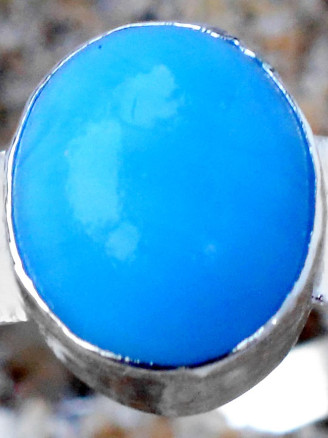 Silver plated Faux Turquoise (Firoza) finger ring Women fashion stylish