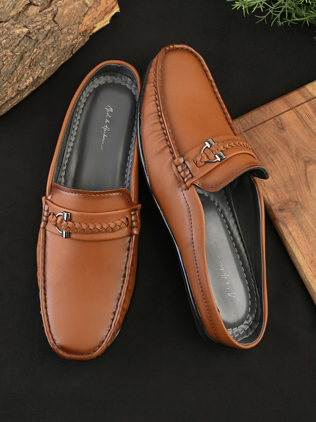 Mast & Harbour Men Slip-On Round Toe Regular Loafers Shoes