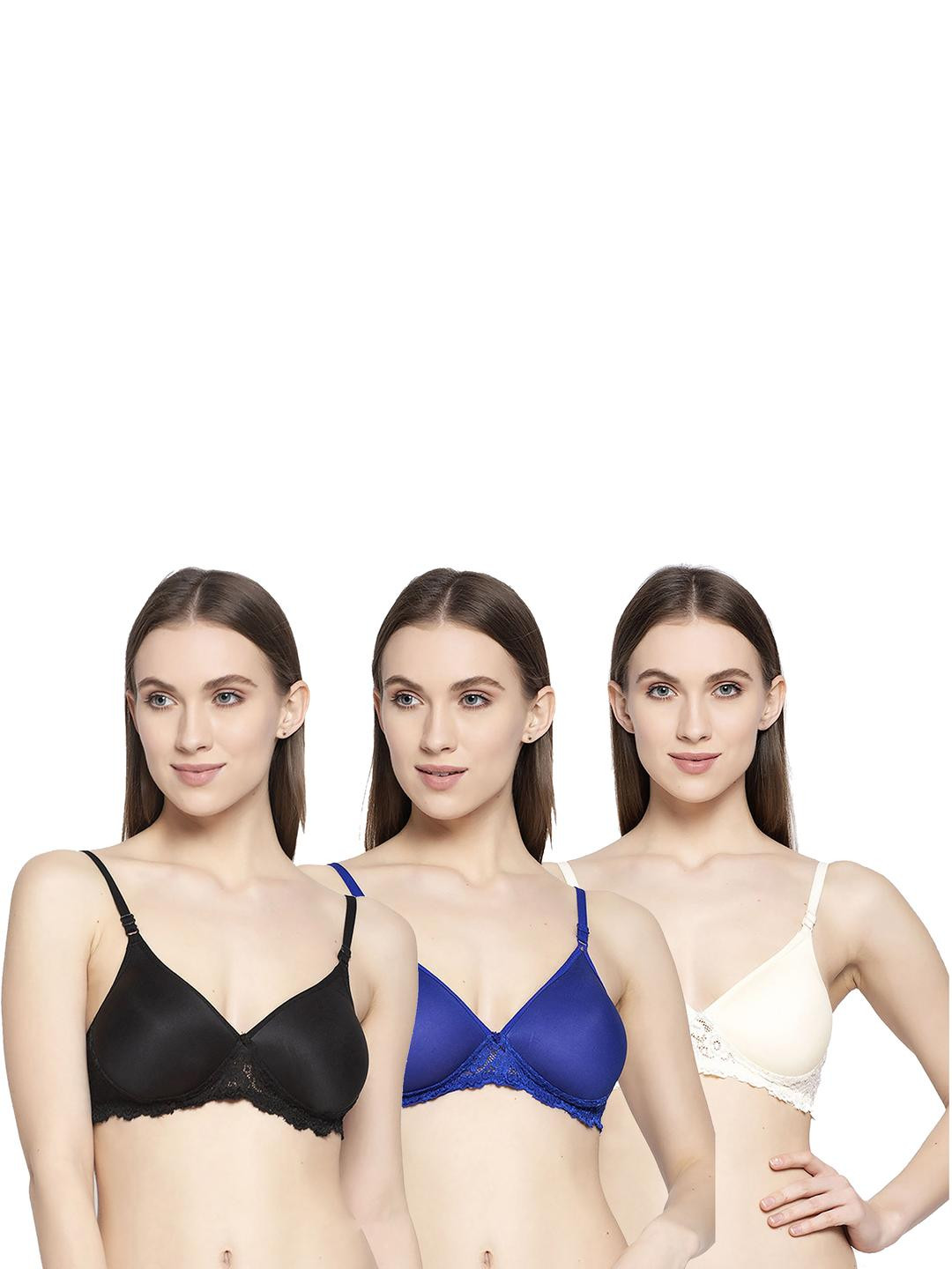 Women Cotton Black,Blue,Brown Padded Non-Wired Lingerie Bra Sport wear Gym Crop Tank Top