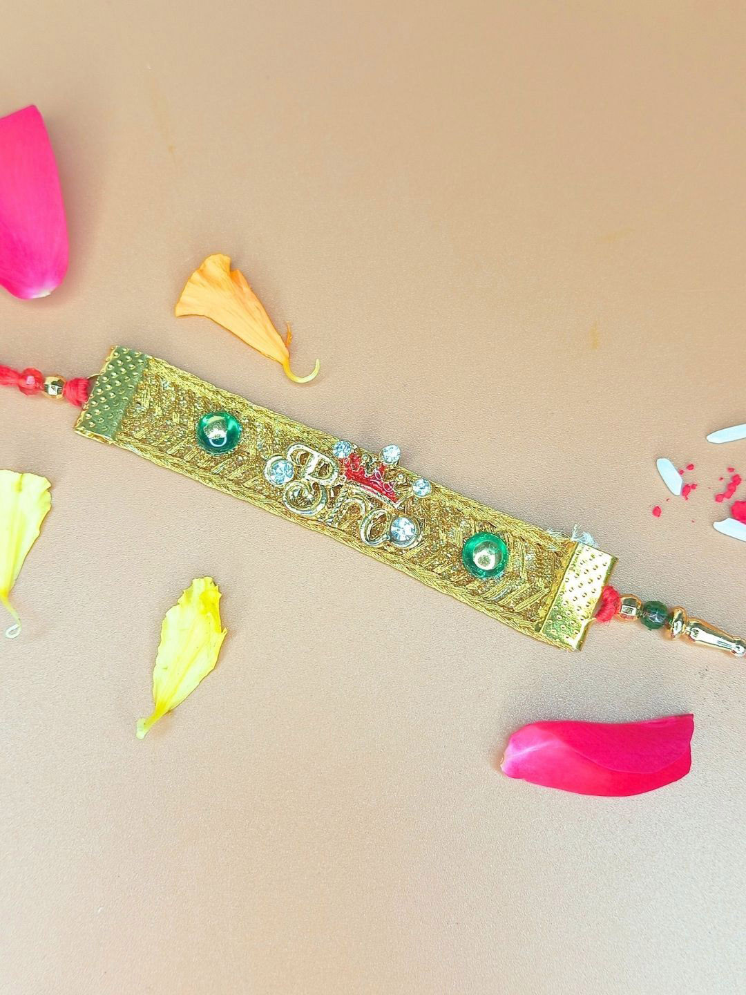 Anouk Bro Designer Rakhi With Greeting Card & Roli Chawal