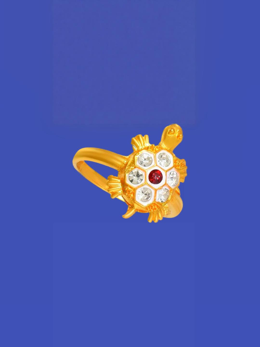 Dynamic Retail Global Tortoise Turtle Kachua Meru Ring for Men Women Boys Girl Vastu Fengshui Q-268T Brass Gold Plated Ring ()