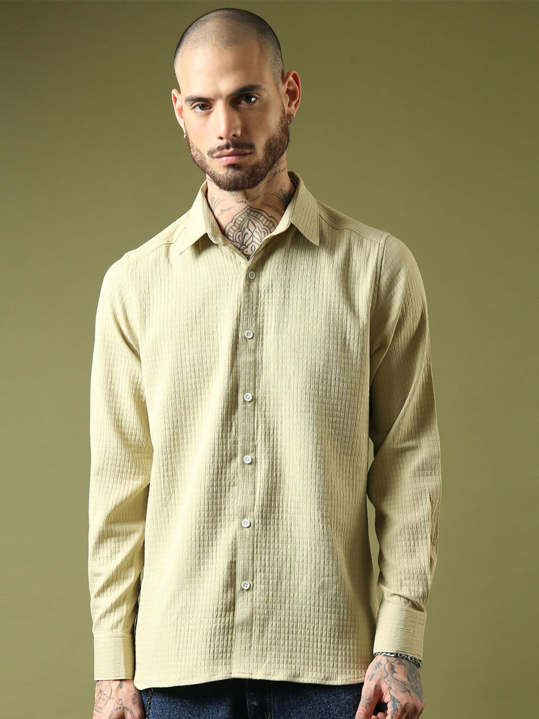 THE BEETEL HOUSE Men Standard Self Design Casual Shirt