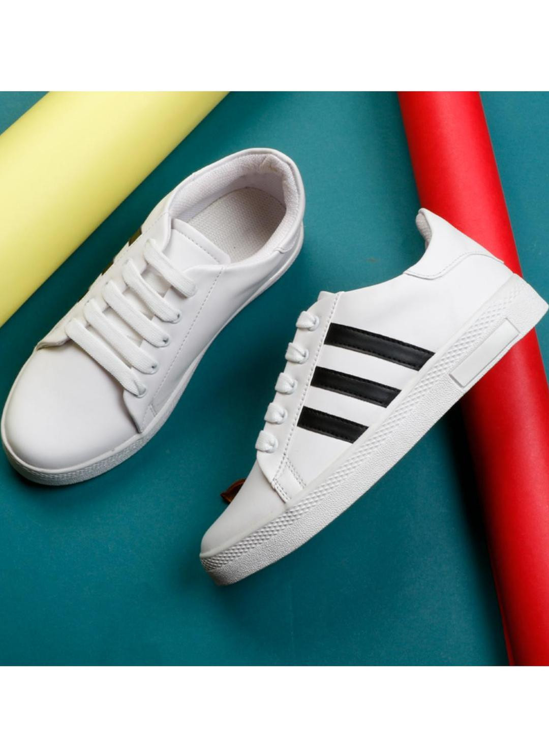 Antox White Synthetic Casual Shoes