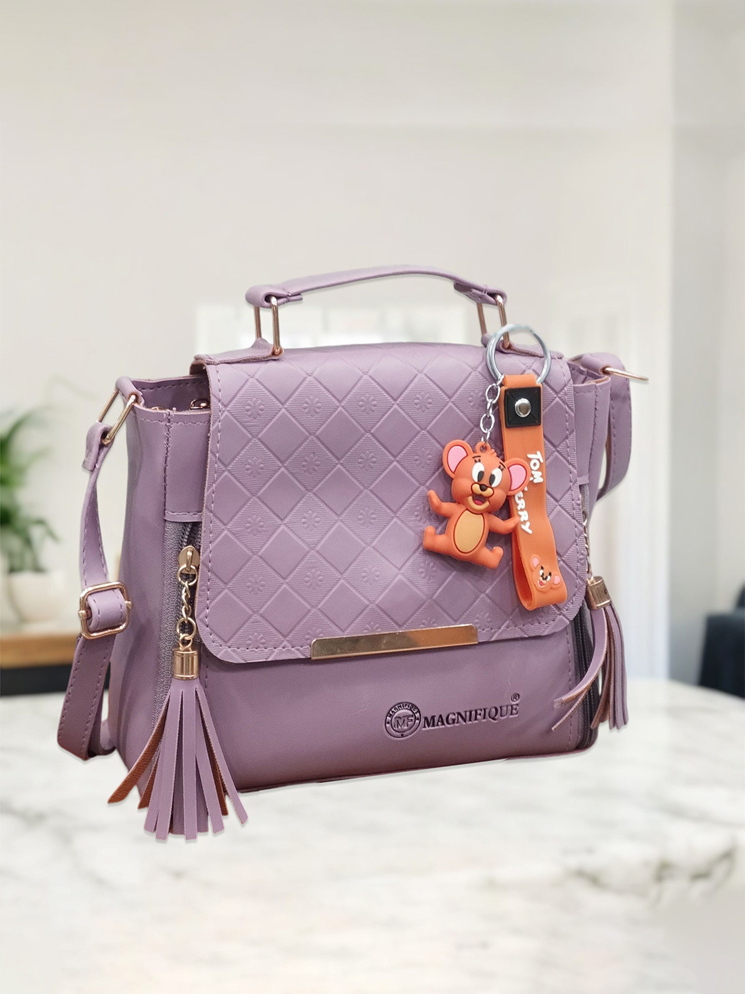 MAGNIFIQUE Textured Embossed Crossbody Sling Bag