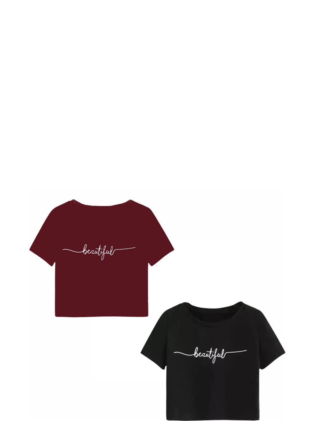 Girls Casual Cotton Blend Crop Top (Multicolor, Pack of 2)