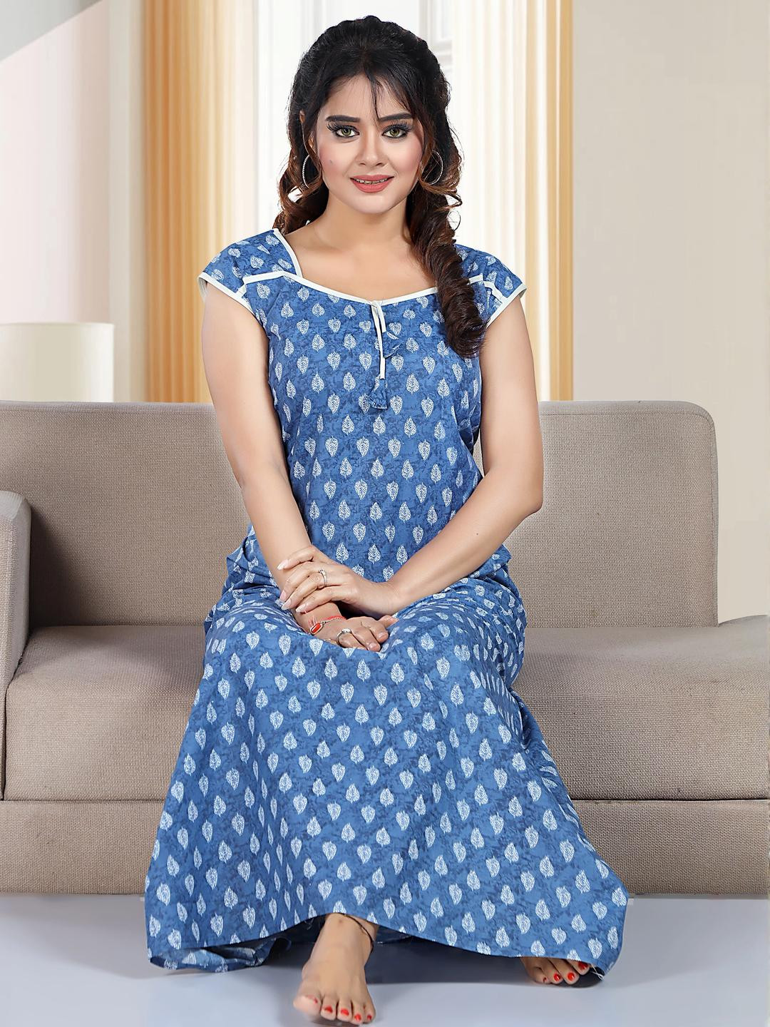 Inner Beats Women Blue Nightdress