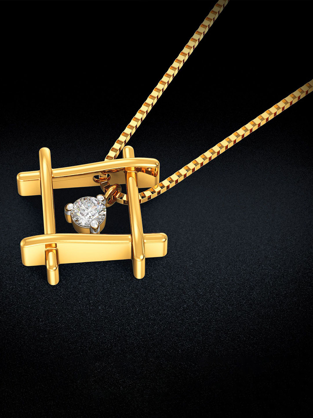 Square Symphony Gold Necklace