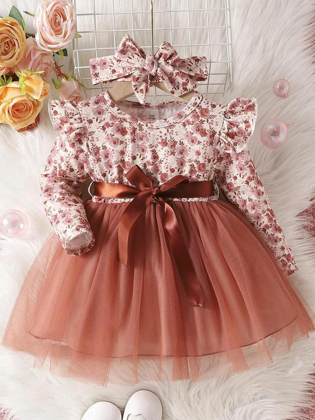 HOPZONIC Girls Brown Dresses