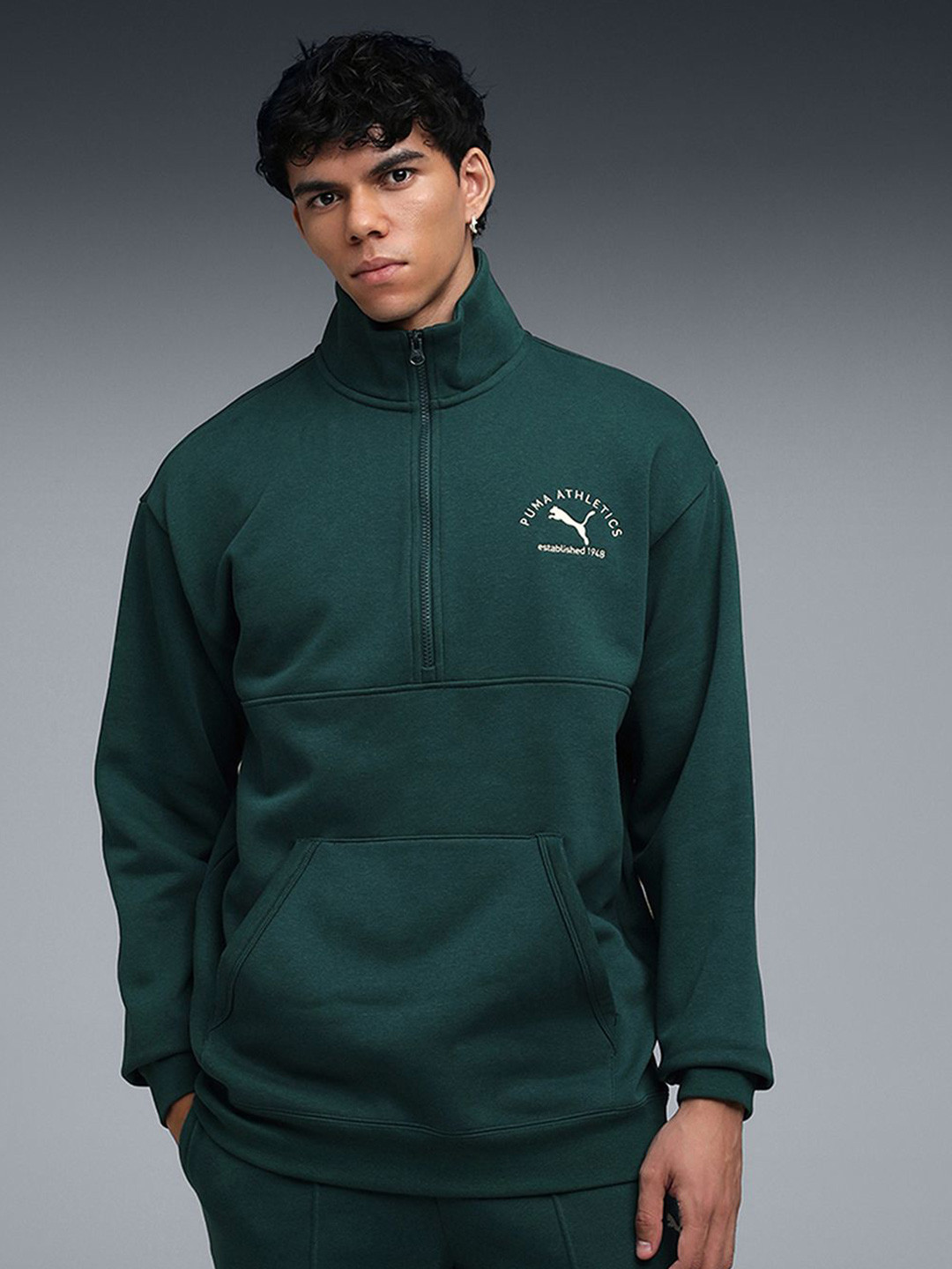 Puma Class Half Zip Men's Cotton Long Sleeves Sweatshirt