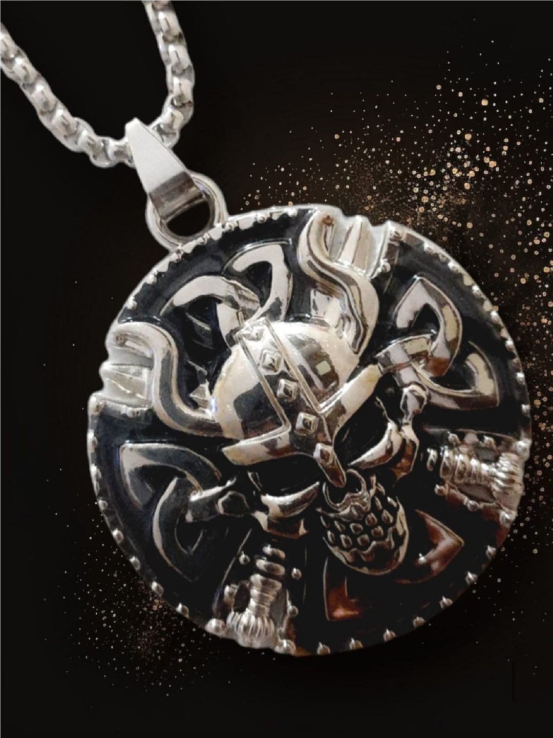 Crazy Fashion Unisex Skull Shaped Stainless Steel Round Pendant
