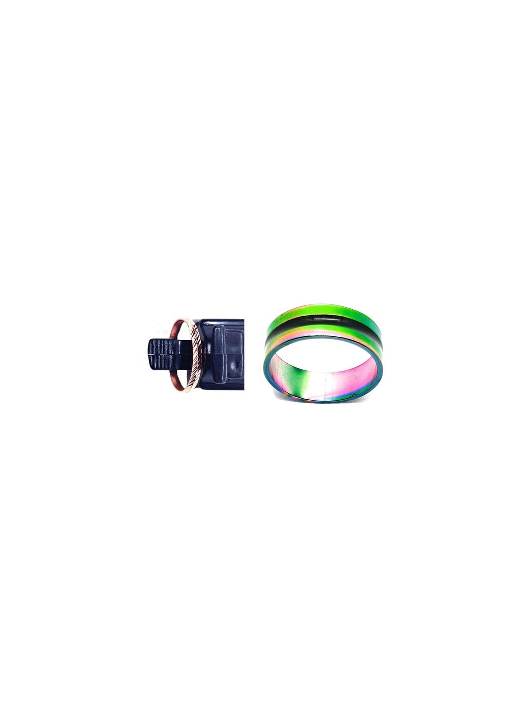 Dynamic Retail Global Set of 2 Rings for Men & Women, Green-Gold Brass Ring ()