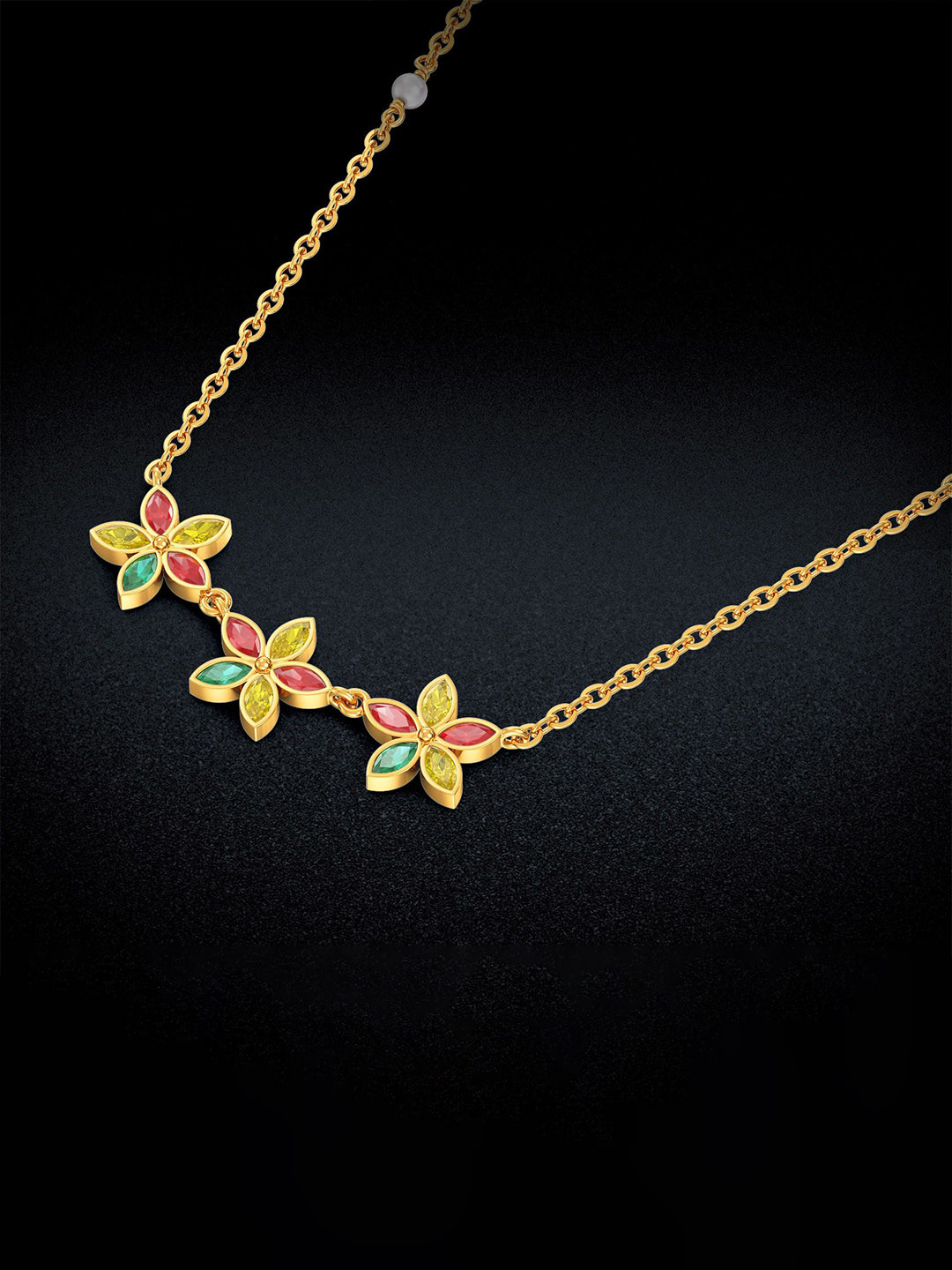 Joyalukkas Delicate Bloom Charm Gold Necklace