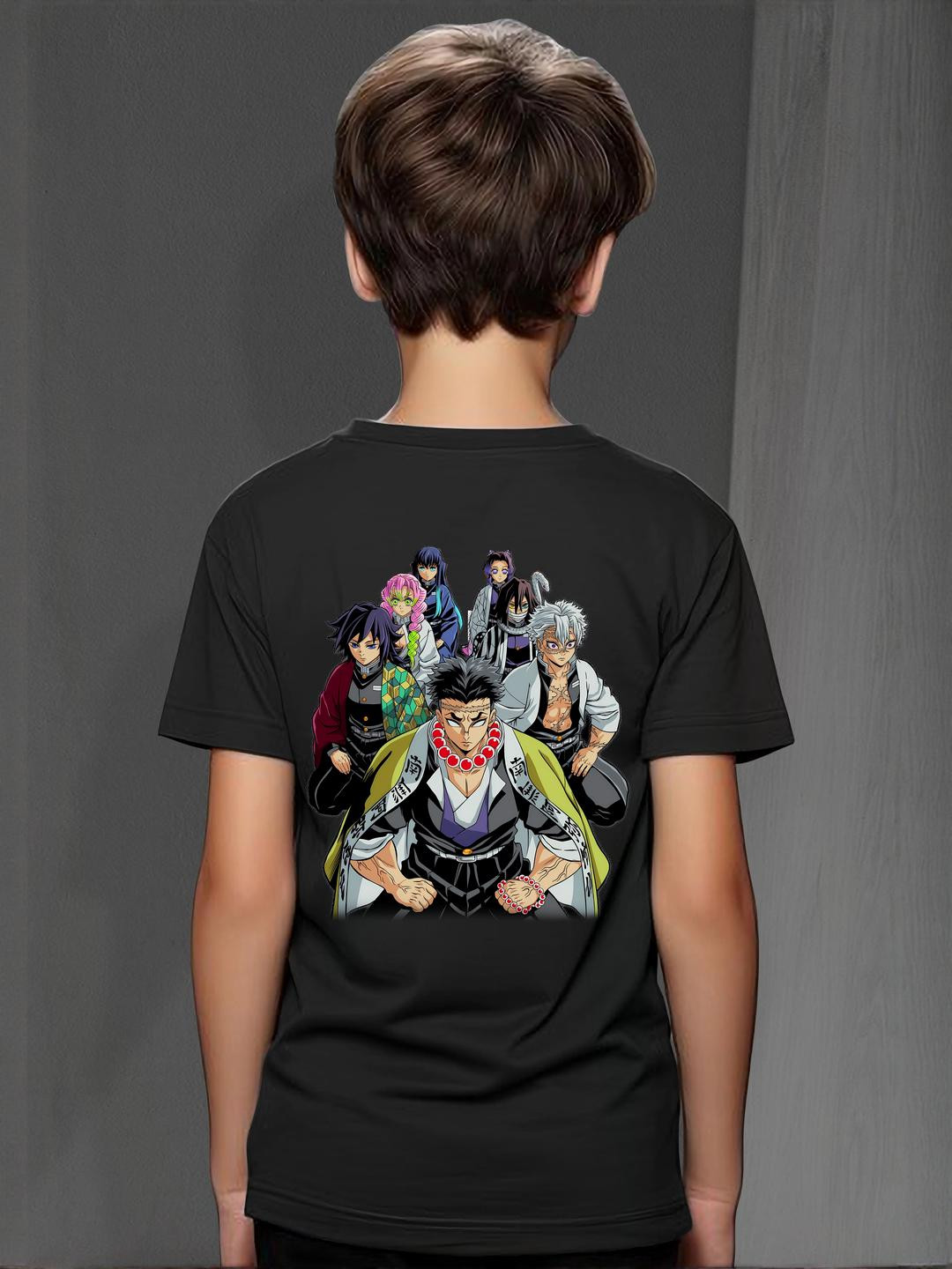 Black Demon Slayer Graphic Print T-Shirt