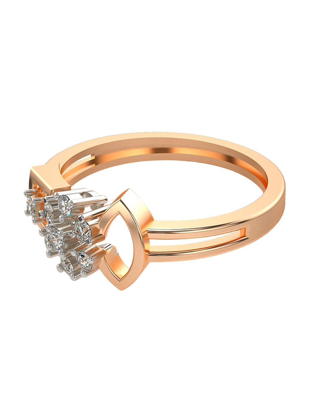 VALANOVA Women 18 Kt Rose Gold & Certified Lab Grown Diamond Ring 0.16 Carat