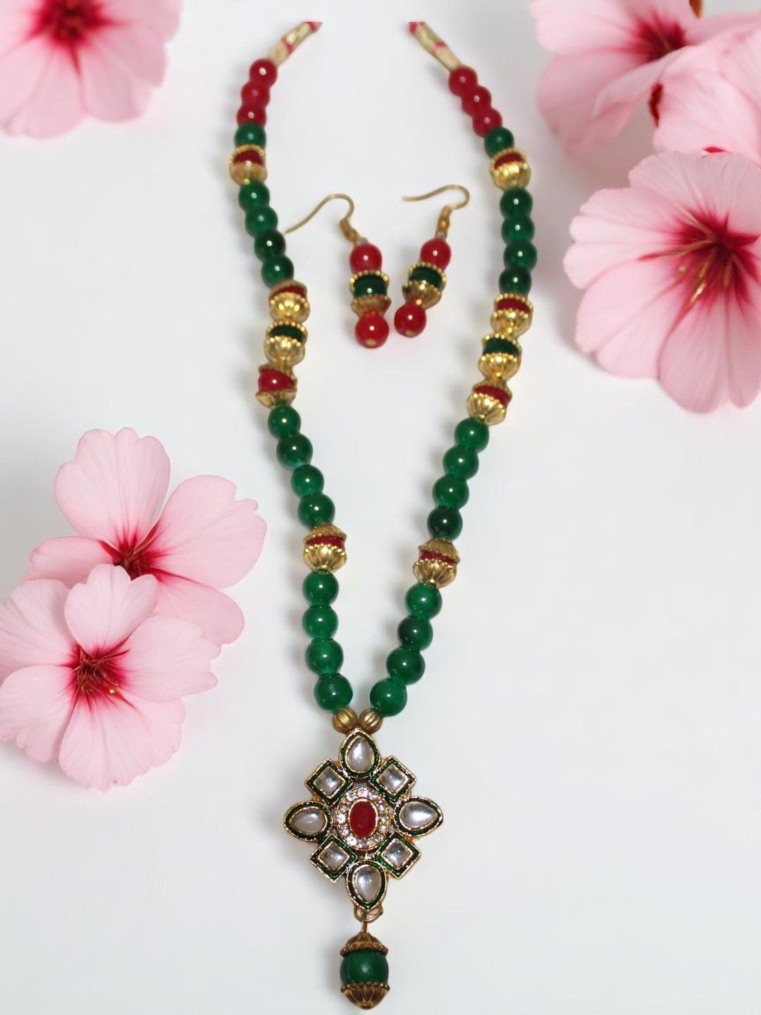 Jolly Faces Gold-Tone Necklace and Earrings