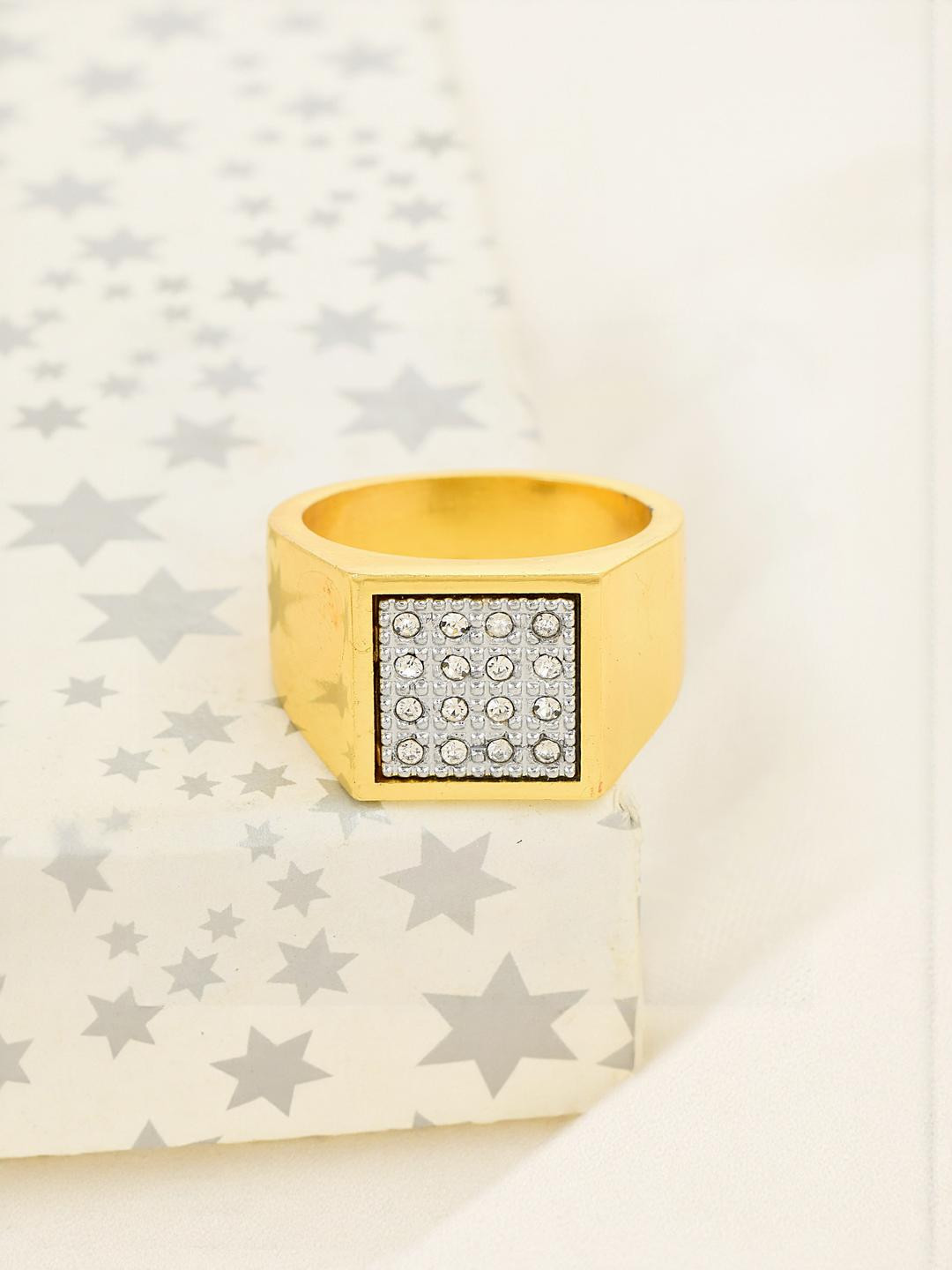 Brass Goldplated CZ Fingerring Men wedding jewellery