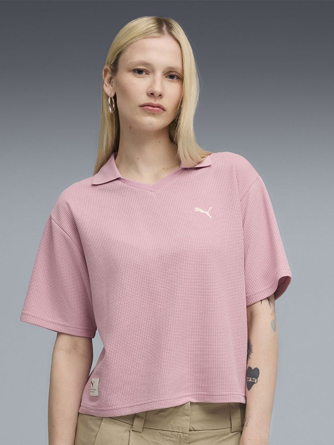 Puma Women Class Relaxed Fit Polo Collar T-Shirt