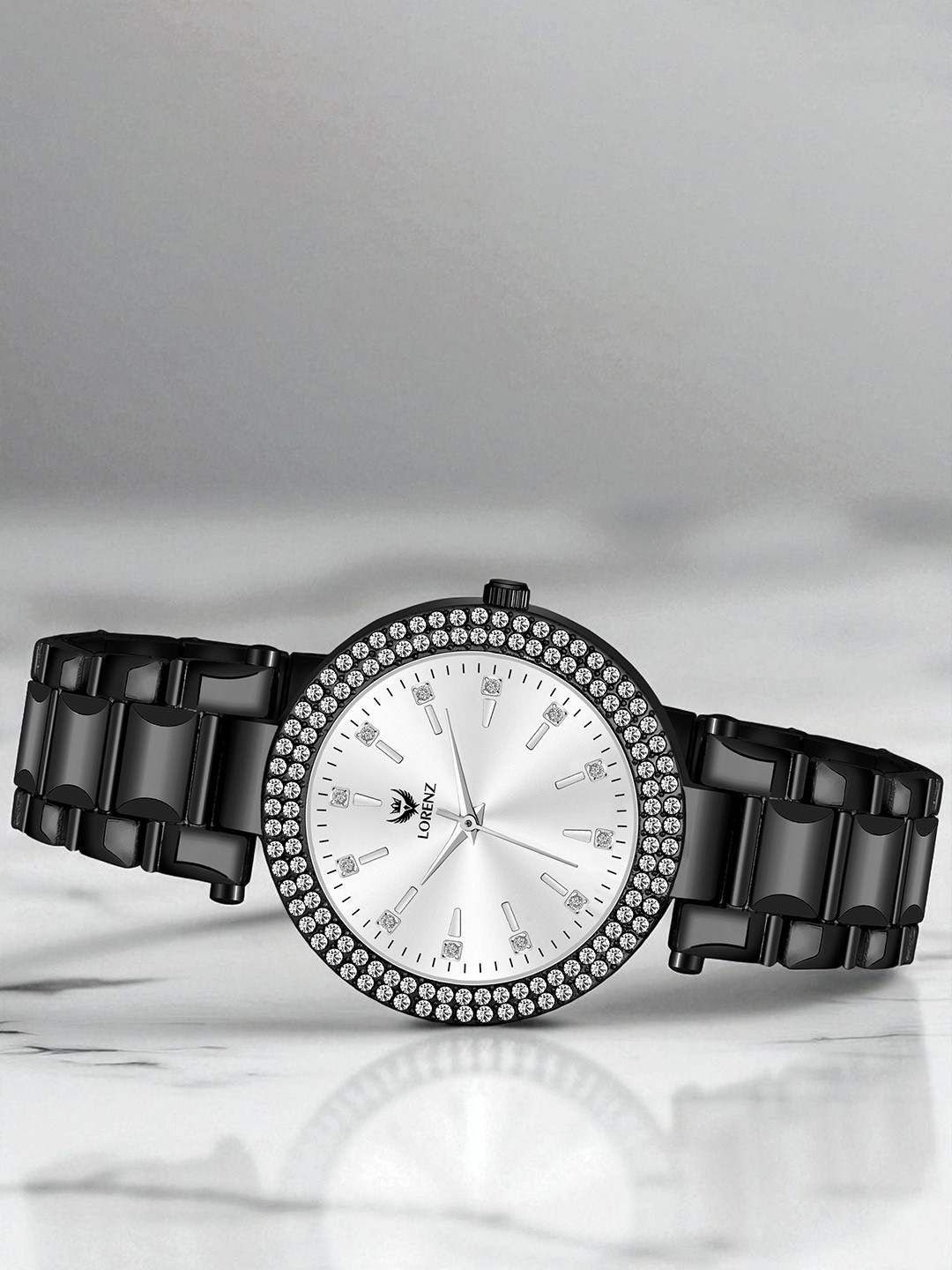 LORENZ Women Round Dial & Stainless Steel Straps Analogue Watch AS-130A