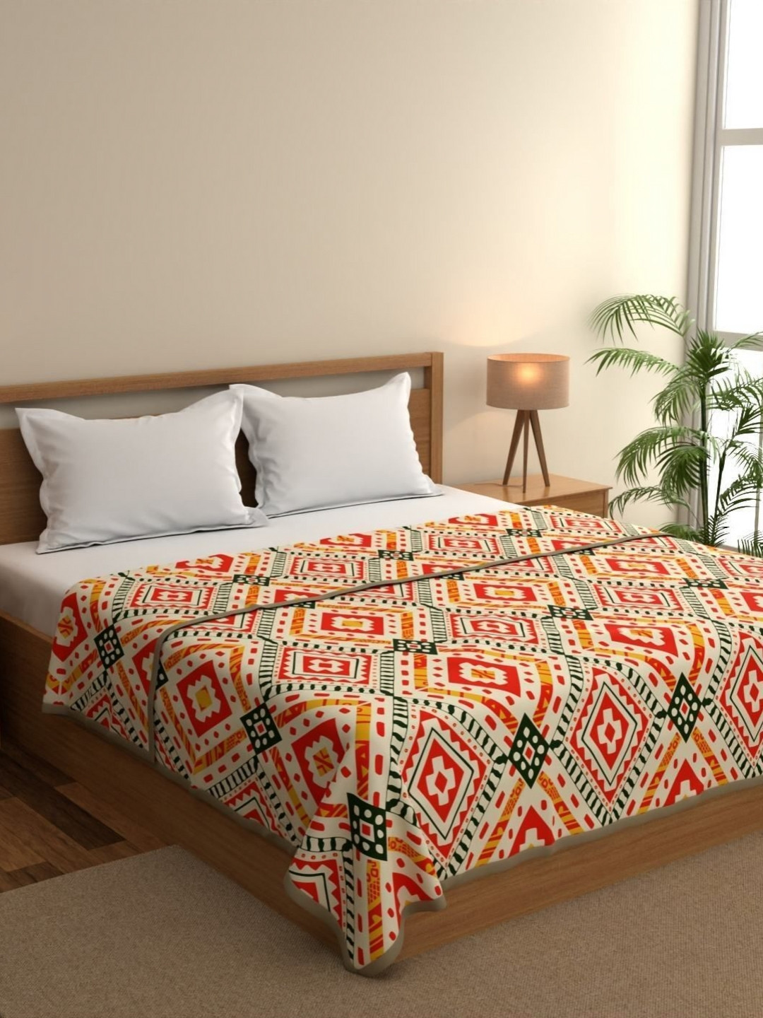 home expressions Ambrosia Red & Black Abstract Printed AC Room 120 GSM Double Bed Dohar