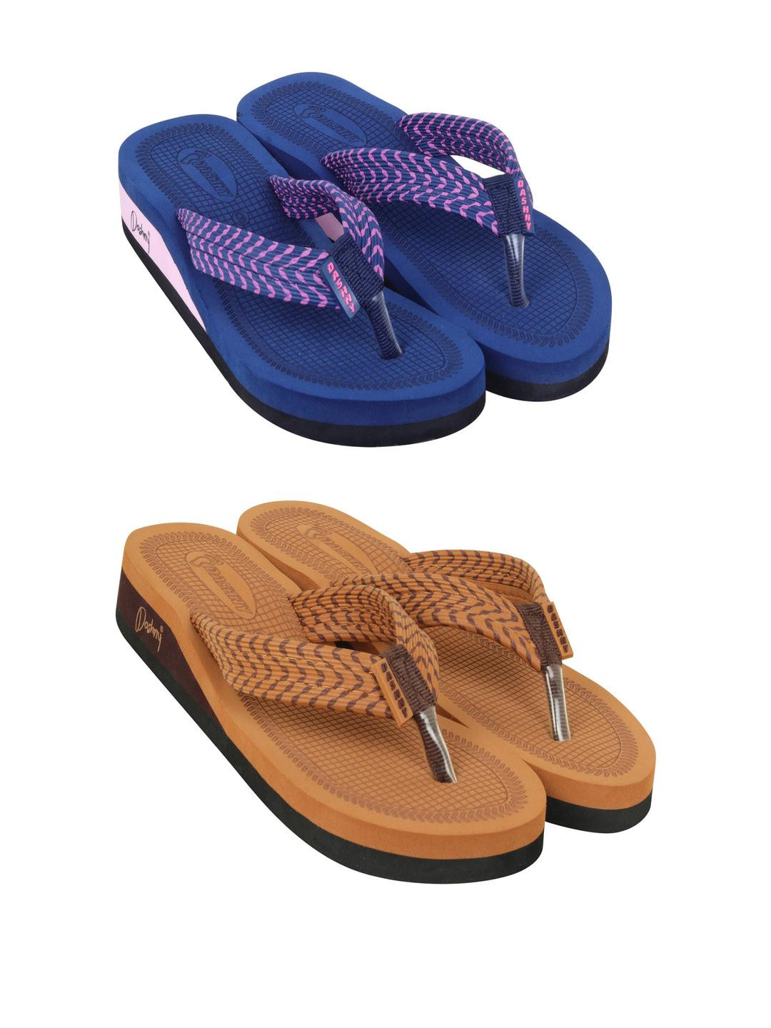 DASHNY Tan Rubber Flip Flops
