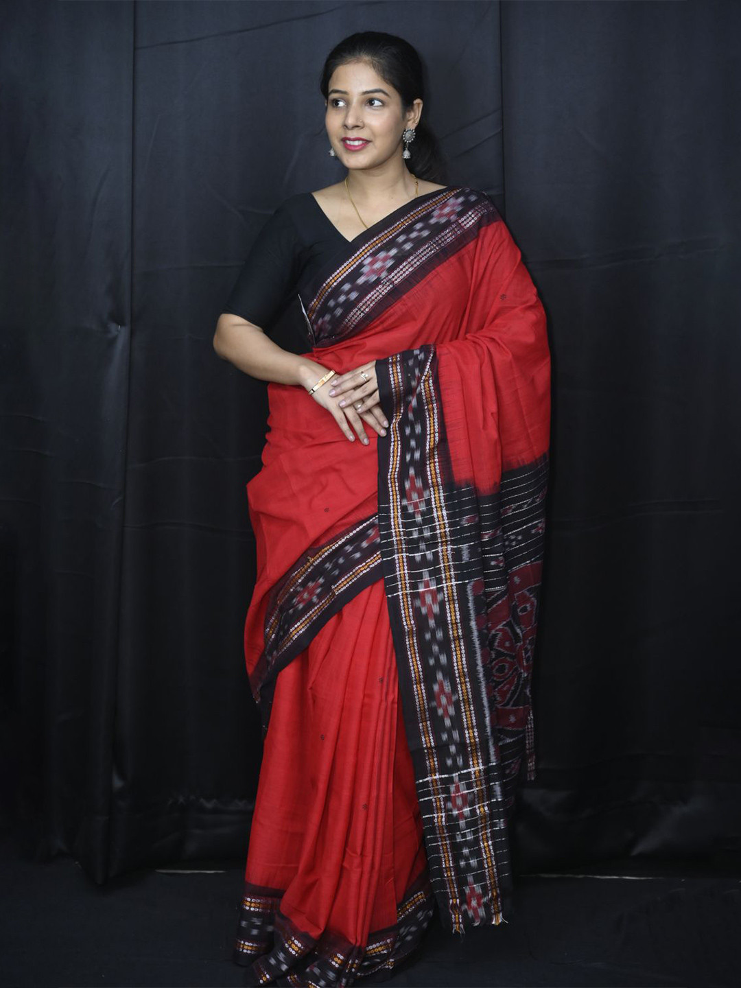 BigRayn Woven Design Pure Cotton Sambalpuri Saree