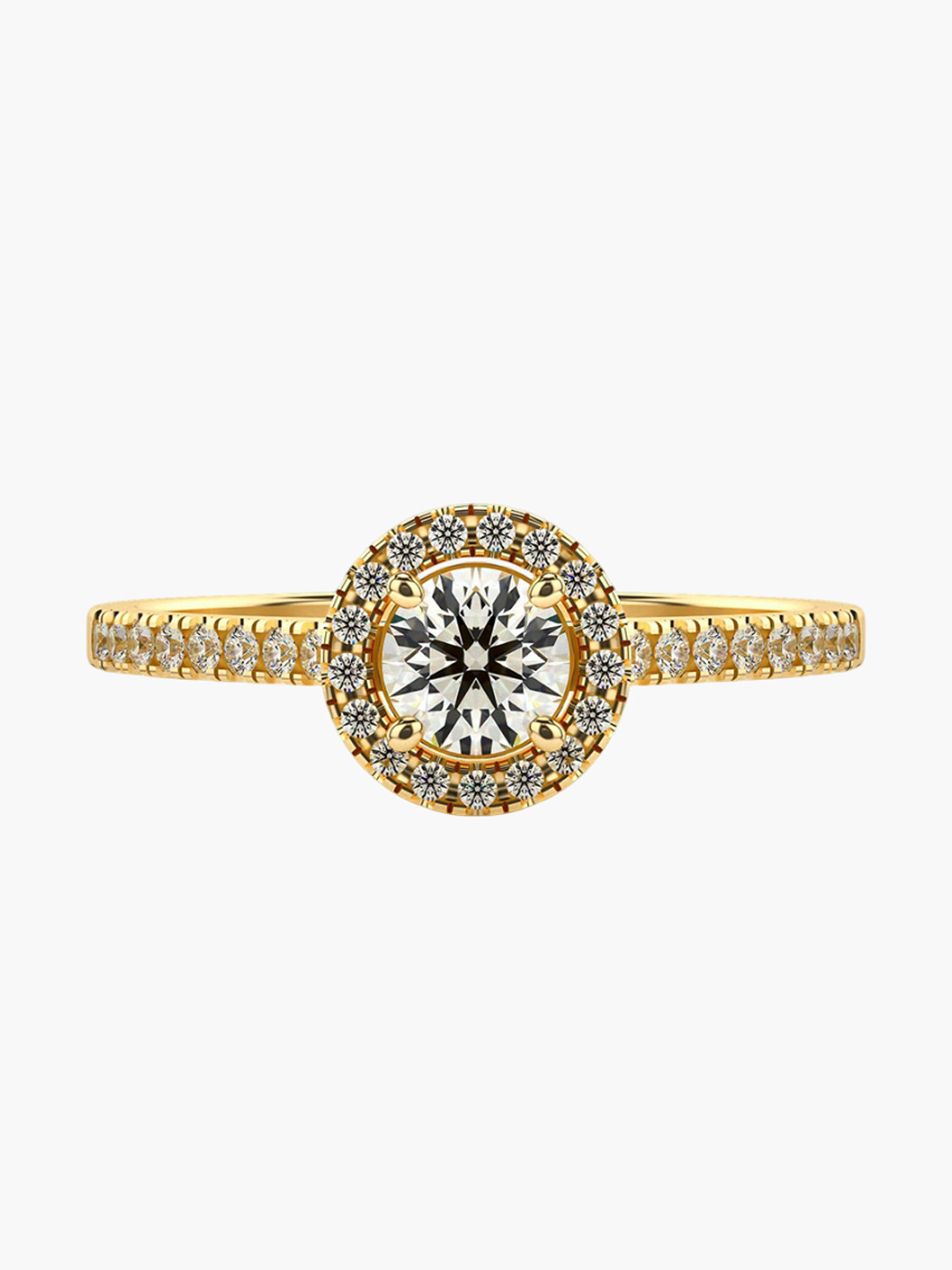 VALANOVA Women 18 Kt Silver Plated Gold & Certified Lab Grown Diamond 0.50cts Ring