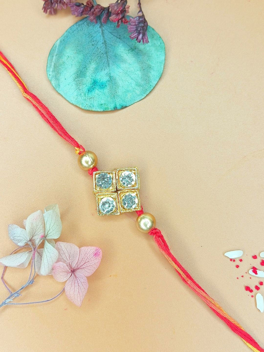 Anouk Diamond Design Rakhi With Greeting Card Gift Set