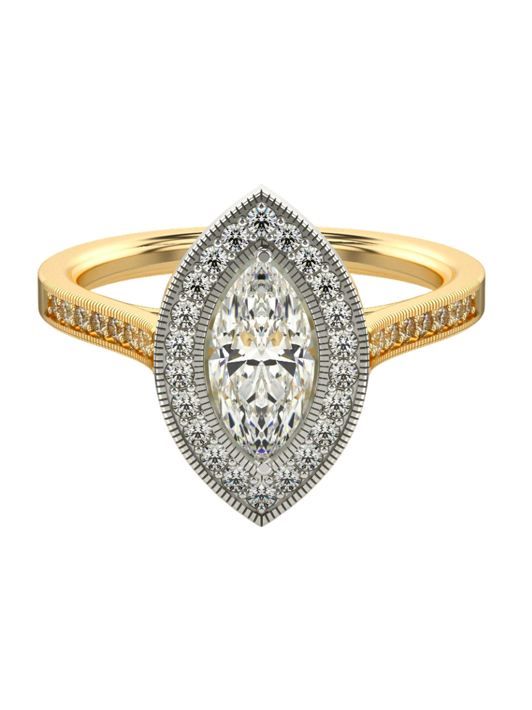 VALANOVA Women 18 Kt Gold Lab Grown 0.99 CT Diamond Rings 3.16 gm