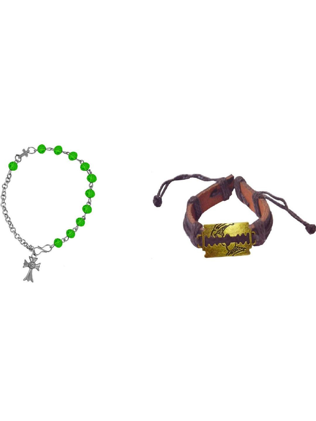 Sullery Leather Wraparound And Silver-Plated Bracelet